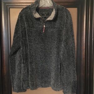 True grit charcoal/beige zip pullover